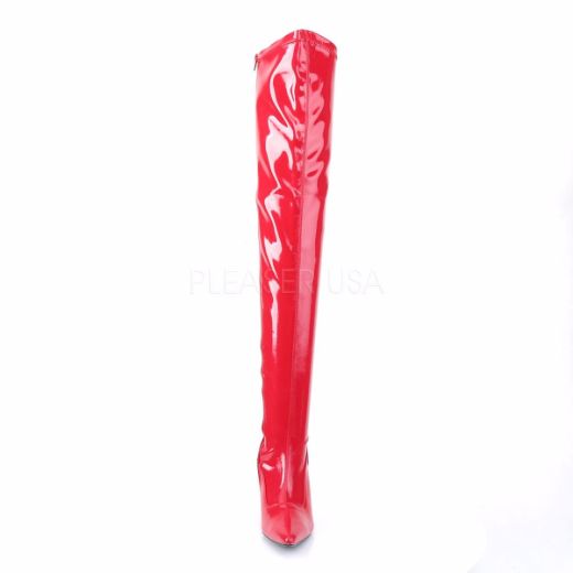 Product image of Funtasma Lust-3000 Red Stretch Patent, 3 3/4 inch (9.5 cm) Heel Knee High Boot