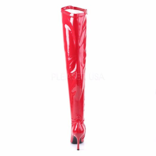 Product image of Funtasma Lust-3000 Red Stretch Patent, 3 3/4 inch (9.5 cm) Heel Knee High Boot