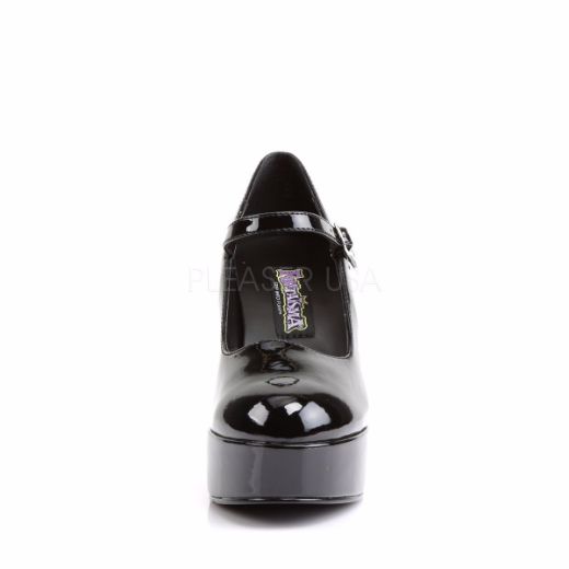 Product image of Funtasma Maryjane-50 Black Patent, 4 inch (10.2 cm) Heel, 1 1/2 inch (3.8 cm) Platform Court Pump Shoes