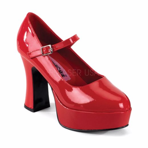 Product image of Funtasma Maryjane-50 Red Patent, 4 inch (10.2 cm) Heel, 1 1/2 inch (3.8 cm) Platform Court Pump Shoes