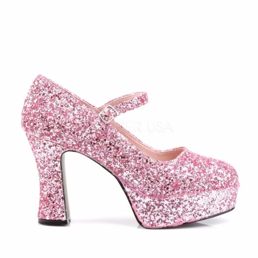 Product image of Funtasma Maryjane-50G Baby Pink Glitter, 4 inch (10.2 cm) Heel, 1 1/2 inch (3.8 cm) Platform Court Pump Shoes