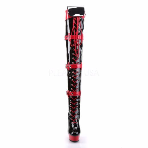Product image of Funtasma Medic-3028 Black-Red Patent/Red, 6 inch (15.2 cm) Heel, 1 3/4 inch (4.4 cm) Platform Thigh High Boot