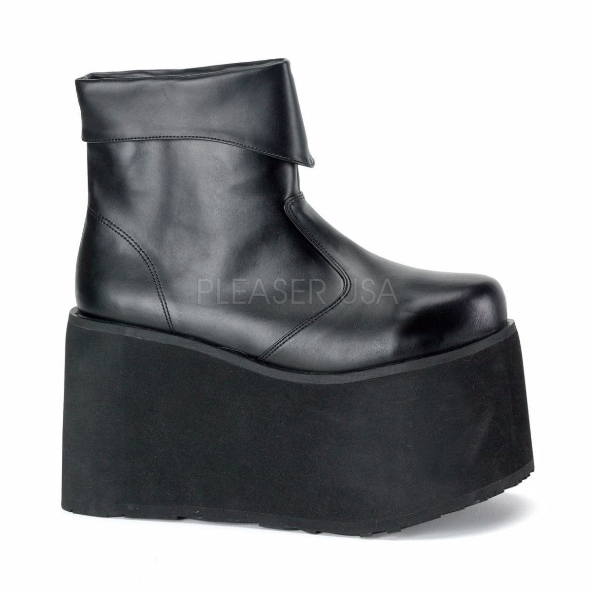 Product image of Funtasma Monster-02 Black Pu, 5 inch Platform Ankle Boot
