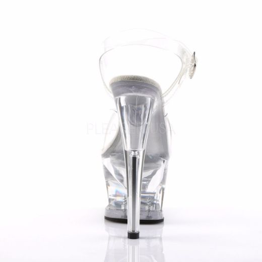 Product image of Pleaser Moon-708 Clear/Clear, 7 inch (17.8 cm) Heel, 2 3/4 inch (7 cm) Platform Sandal Shoes