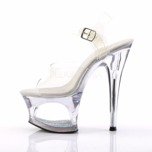 Product image of Pleaser Moon-708Dm Clear/Clear, 7 inch (17.8 cm) Heel, 2 3/4 inch (7 cm) Platform Sandal Shoes