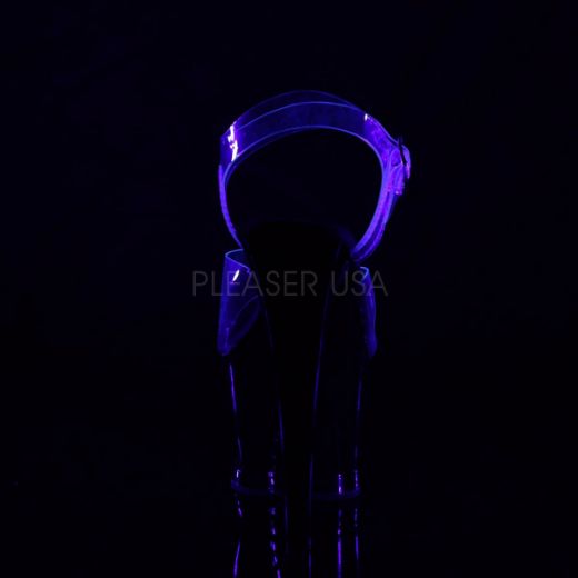 Product image of Pleaser Moon-708Flm Clear/Black-Ombre, 7 inch (17.8 cm) Heel, 2 3/4 inch (7 cm) Platform Sandal Shoes