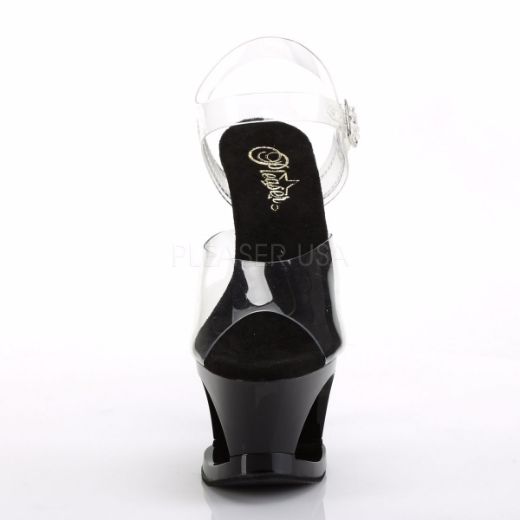 Product image of Pleaser Moon-708Hrs Clear/Black-Red, 7 inch (17.8 cm) Heel, 2 3/4 inch (7 cm) Platform Sandal Shoes