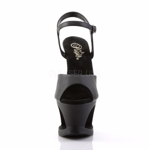 Product image of Pleaser Moon-709Sk Black Faux Leather/Black Matte, 7 inch (17.8 cm) Heel, 2 3/4 inch (7 cm) Platform Sandal Shoes