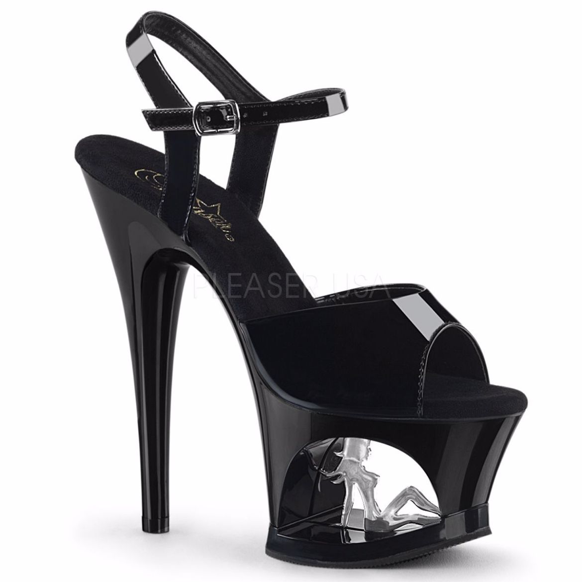 7 inch hot sale black heels