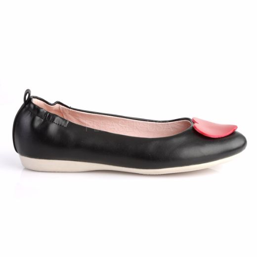 Product image of Pin Up Couture Olive-05 Black Faux Leather Flat Shoes