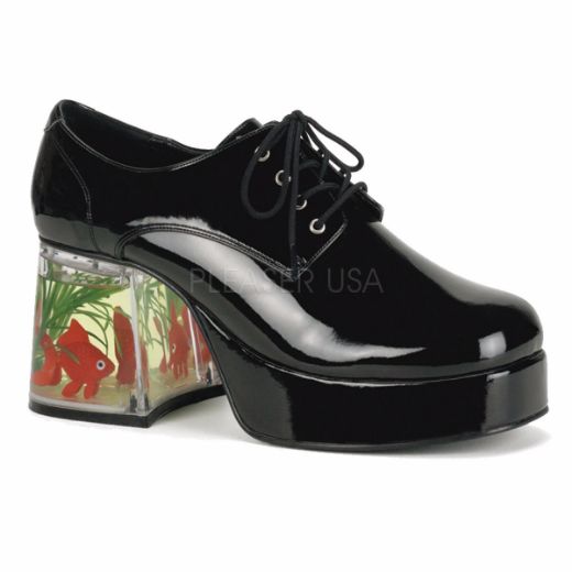 Product image of Funtasma Pimp-02 Black Patent, 3 1/2 inch (8.9 cm) Heel, 1 1/2 inch (3.8 cm) Platform Court Pump Shoes