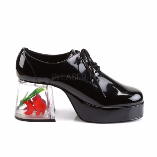 Product image of Funtasma Pimp-02 Black Patent, 3 1/2 inch (8.9 cm) Heel, 1 1/2 inch (3.8 cm) Platform Court Pump Shoes