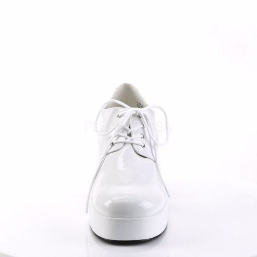 Product image of Funtasma Pimp-02 White Patent, 3 1/2 inch (8.9 cm) Heel, 1 1/2 inch (3.8 cm) Platform Court Pump Shoes