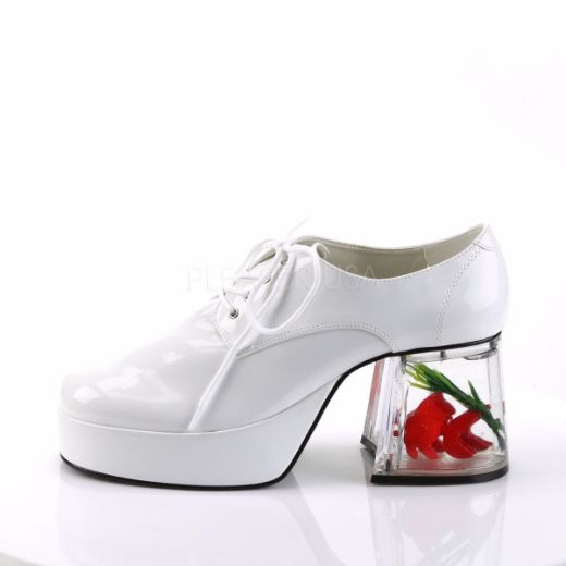 Product image of Funtasma Pimp-02 White Patent, 3 1/2 inch (8.9 cm) Heel, 1 1/2 inch (3.8 cm) Platform Court Pump Shoes