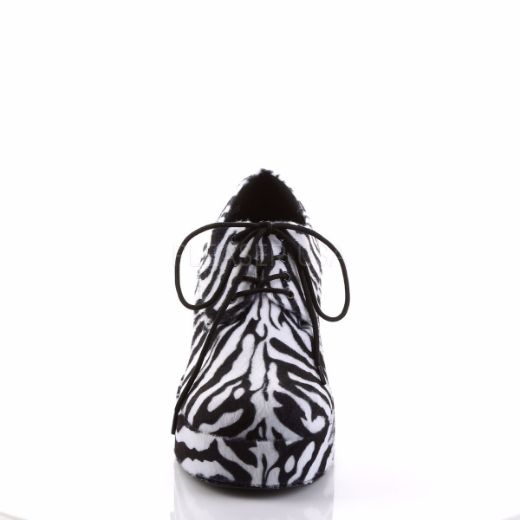 Product image of Funtasma Pimp-02 Zebra Fur, 3 1/2 inch (8.9 cm) Heel, 1 1/2 inch (3.8 cm) Platform Court Pump Shoes