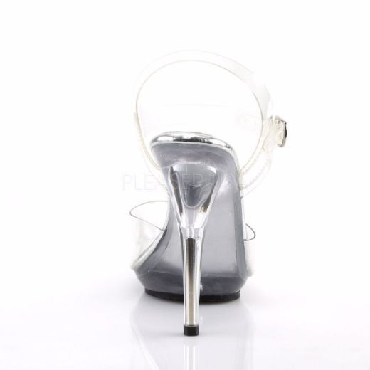 Product image of Fabulicious Poise-508 Clear/Clear, 5 inch (12.7 cm) Heel, 3/8 inch (1 cm) Platform Sandal Shoes
