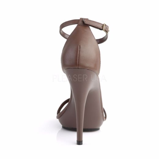 Product image of Fabulicious Poise-526 Brown Pu/Brown Matte, 5 inch (12.7 cm) Heel, 3/8 inch (1 cm) Platform Sandal Shoes