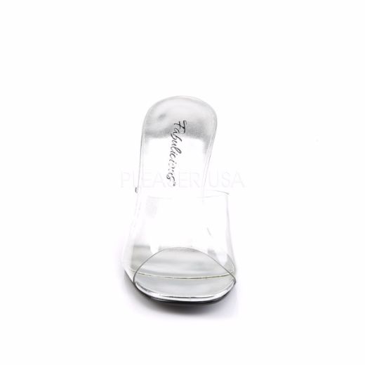 Product image of Fabulicious Romance-301 Clear Lucite, 3 1/4 inch (8.3 cm) Heel Slide Mule Shoes