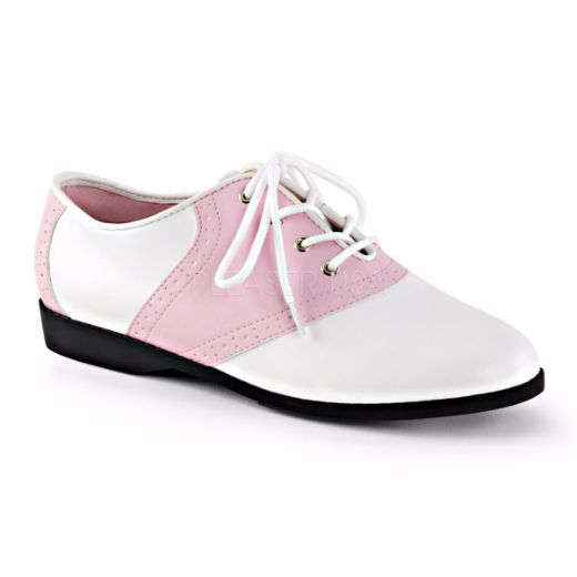 Product image of Funtasma Saddle-50 B.Pink-White Pu, 3/4 inch (1.9 cm) Heel Court Pump Shoes