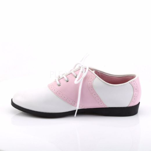 Product image of Funtasma Saddle-50 B.Pink-White Pu, 3/4 inch (1.9 cm) Heel Court Pump Shoes