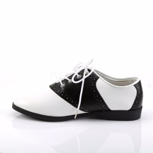 Product image of Funtasma Saddle-50 Black-White Pu, 3/4 inch (1.9 cm) Heel Court Pump Shoes