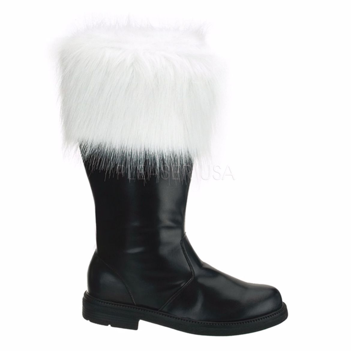 Product image of Funtasma Santa-100 Black Pu-White Faux Fur Knee High Boot