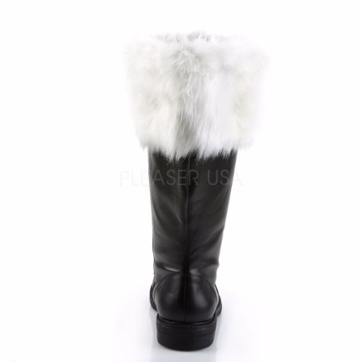 Product image of Funtasma Santa-106Wc Black Pu-White Faux Fur Knee High Boot