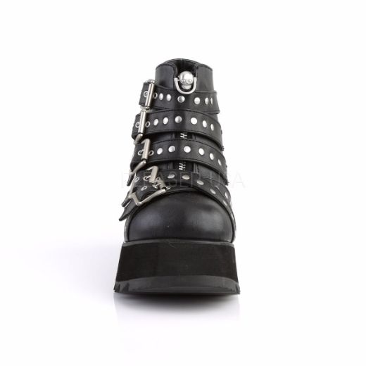 Product image of Demonia Scene-30 Black Vegan Leather, 3 1/2 inch Platform Ankle Boot