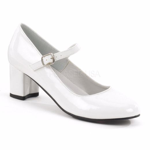 Product image of Funtasma Schoolgirl-50 White Patent, 2 inch (5.1 cm) Heel Court Pump Shoes