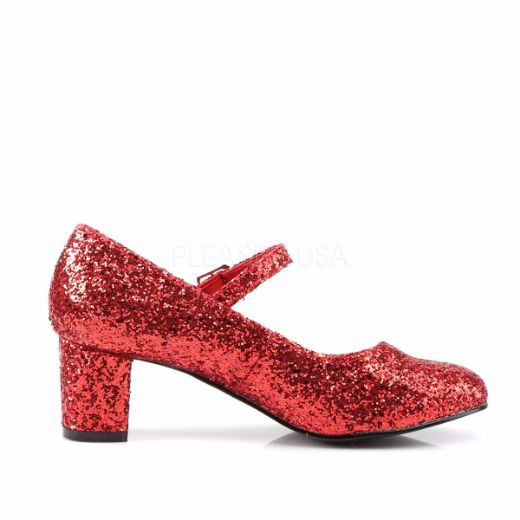 Product image of Funtasma Schoolgirl-50G Red Glitter, 2 inch (5.1 cm) Heel Court Pump Shoes