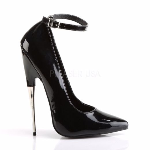 Product image of Devious Scream-12 Black Patent, 6 inch (15.2 cm) Heel Court Pump Shoes