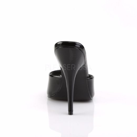 Product image of Pleaser Seduce-101 Black Patent, 5 inch (12.7 cm) Heel Slide Mule Shoes