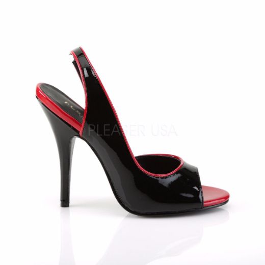 Product image of Pleaser Seduce-117 Black-Red Patent, 5 inch (12.7 cm) Heel Sandal Shoes