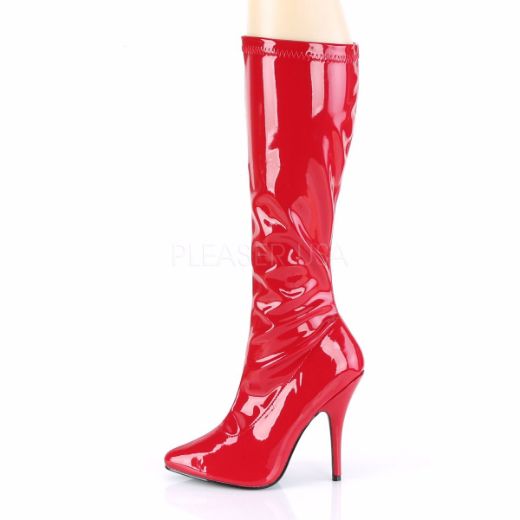 Product image of Pleaser Seduce-2000 Red Stretch Patent, 5 inch (12.7 cm) Heel Knee High Boot