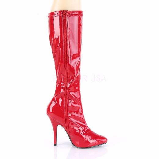 Product image of Pleaser Seduce-2000 Red Stretch Patent, 5 inch (12.7 cm) Heel Knee High Boot