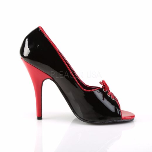Product image of Pleaser Seduce-216 Black-Red Patent, 5 inch (12.7 cm) Heel Court Pump Shoes