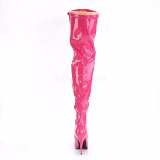 Product image of Pleaser Seduce-3000 Hot Pink Stretch Patent, 5 inch (12.7 cm) Heel Thigh High Boot