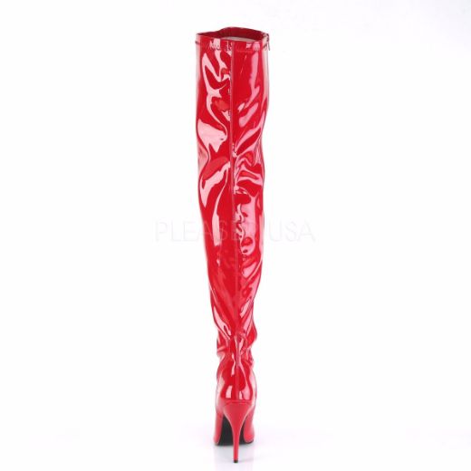 Product image of Pleaser Seduce-3000 Red Stretch Patent, 5 inch (12.7 cm) Heel Thigh High Boot
