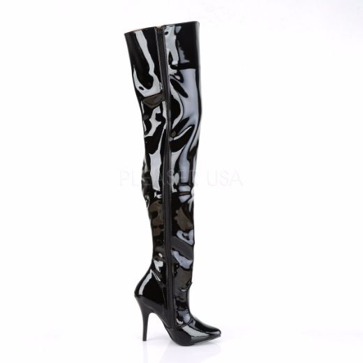 Product image of Pleaser Seduce-3010 Black Patent, 5 inch (12.7 cm) Heel Thigh High Boot