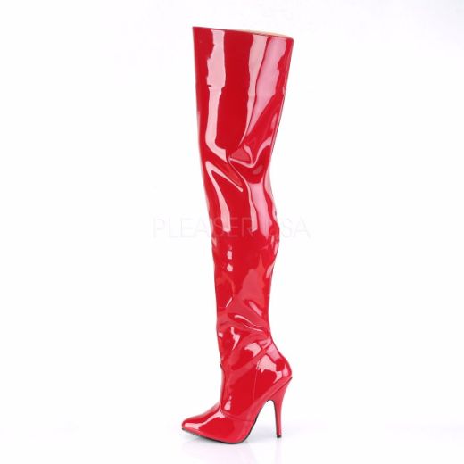 Product image of Pleaser Seduce-3010 Red Patent, 5 inch (12.7 cm) Heel Thigh High Boot