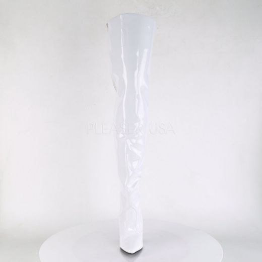 Product image of Pleaser Seduce-3010 White Patent, 5 inch (12.7 cm) Heel Thigh High Boot