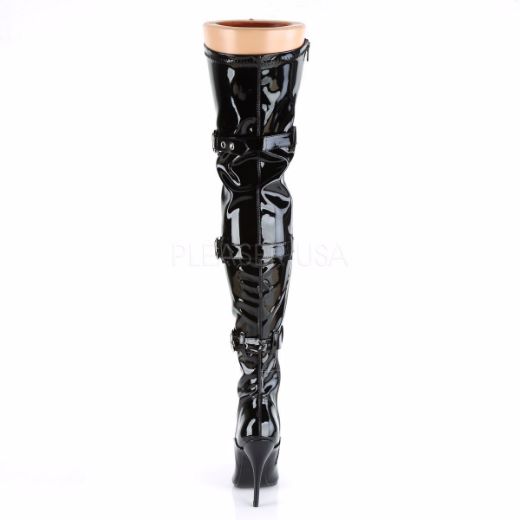 Product image of Pleaser Seduce-3028 Black Stretch Patent, 5 inch (12.7 cm) Heel Thigh High Boot