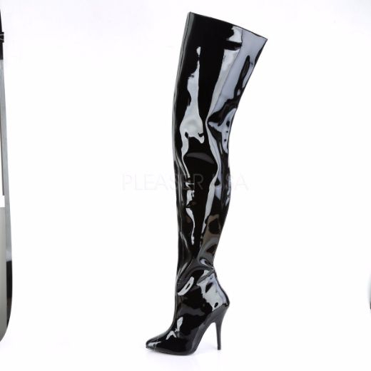Product image of Pleaser Seduce-4010 Black Patent, 5 inch (12.7 cm) Heel Thigh High Boot