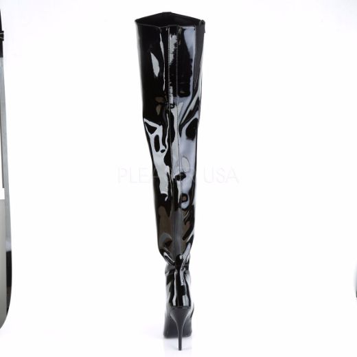 Product image of Pleaser Seduce-4010 Black Patent, 5 inch (12.7 cm) Heel Thigh High Boot