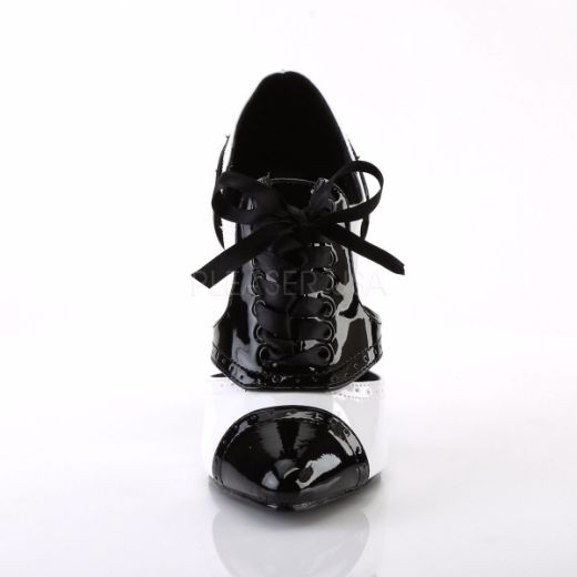 Product image of Pleaser Seduce-458 Black-White Patent, 5 inch (12.7 cm) Heel Court Pump Shoes