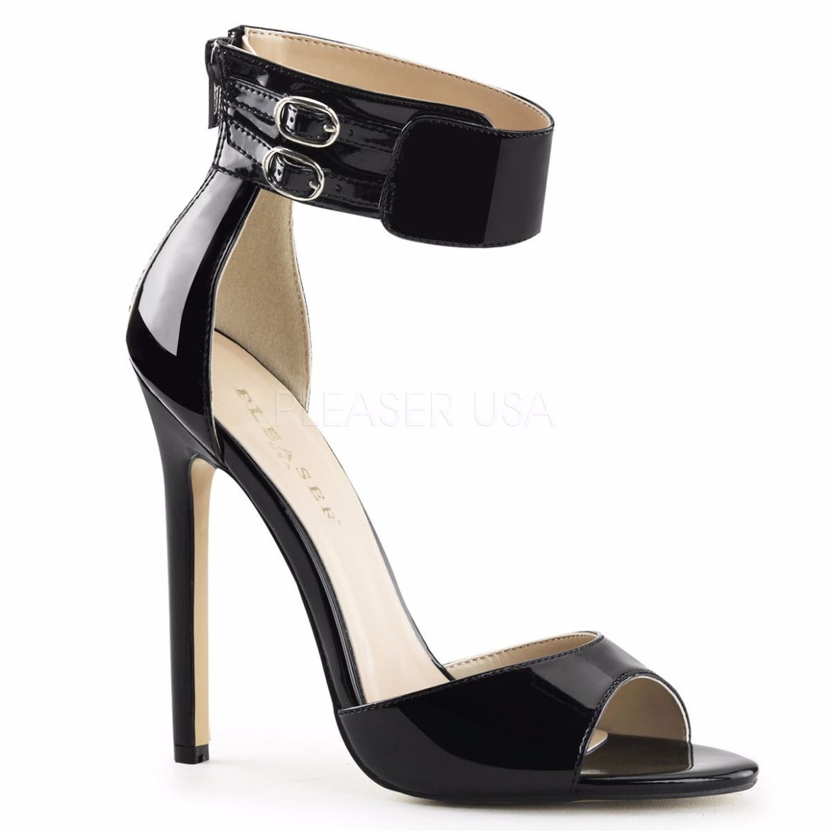 Product image of Pleaser Sexy-19 Black Patent, 5 inch (12.7 cm) Heel Sandal Shoes