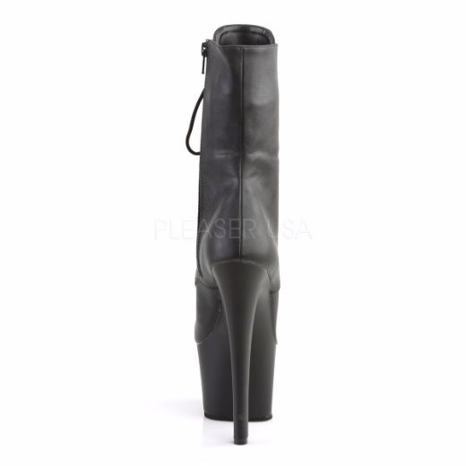 Product image of Pleaser Sky-1020 Black Faux Leather/Black Matte, 7 inch (17.8 cm) Heel, 2 3/4 inch (7 cm) Platform Ankle Boot
