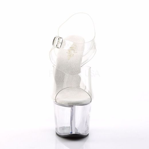 Product image of Pleaser Sky-308 Clear/Clear, 7 inch (17.8 cm) Heel, 2 3/4 inch (7 cm) Platform Sandal Shoes