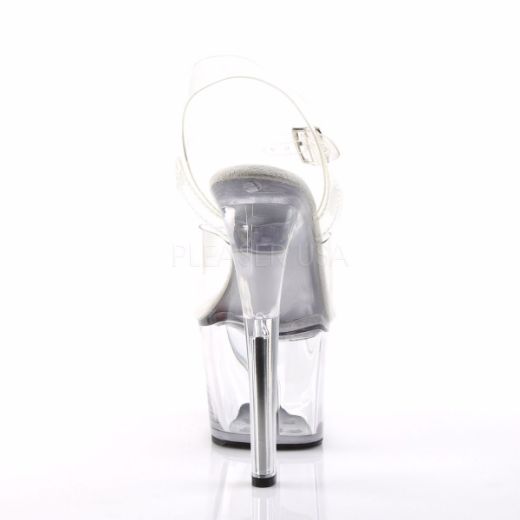 Product image of Pleaser Sky-308 Clear/Clear, 7 inch (17.8 cm) Heel, 2 3/4 inch (7 cm) Platform Sandal Shoes