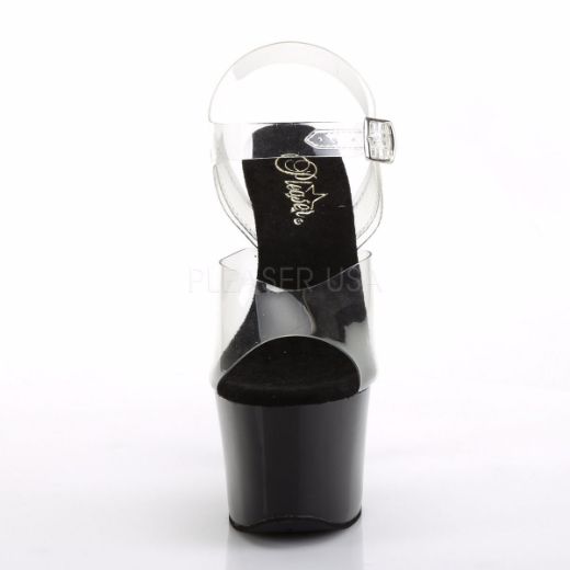 Product image of Pleaser Sky-308Crs Clear/Black-Champagne Ab Rhinestonetn, 7 inch (17.8 cm) Heel, 2 3/4 inch (7 cm) Platform Sandal Shoes